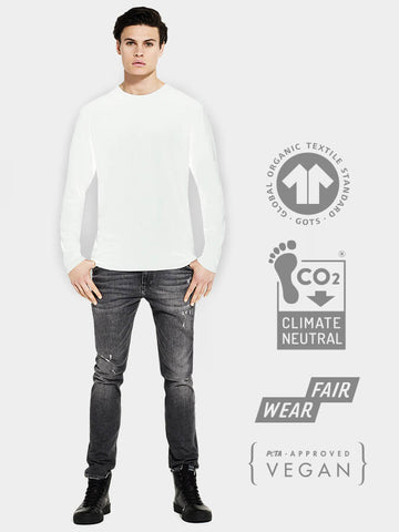 Yoga Studio Men's Long Sleeve Organic Cotton T-Shirt - White - X-Small